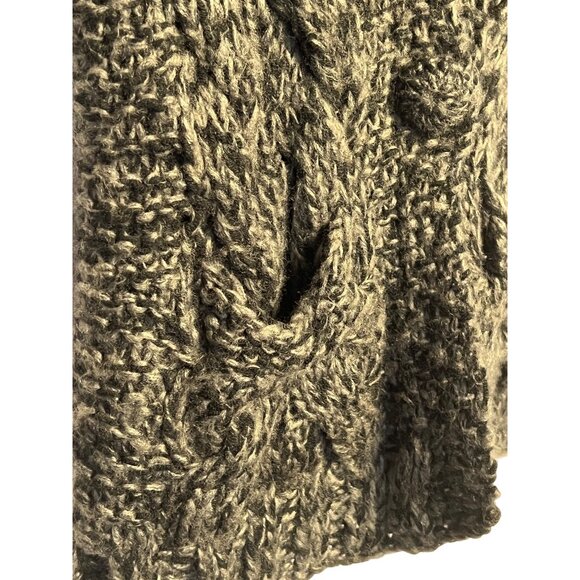 Calypso St. Barth Women Hand-3D Chunky Cable Knit Wool Blend Vest Pckts S/M Hood - Picture 12 of 16